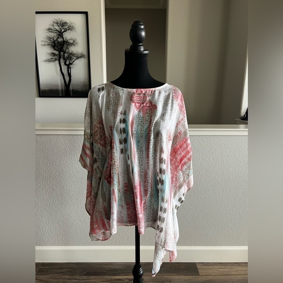 Chico’s ASYMMETRICAL PONCHO BLOUSE - SMALL/MEDIUM - Picture 2 of 7